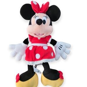 Disney Store Minnie Mouse Red Polka Dot Dress 20" Plush